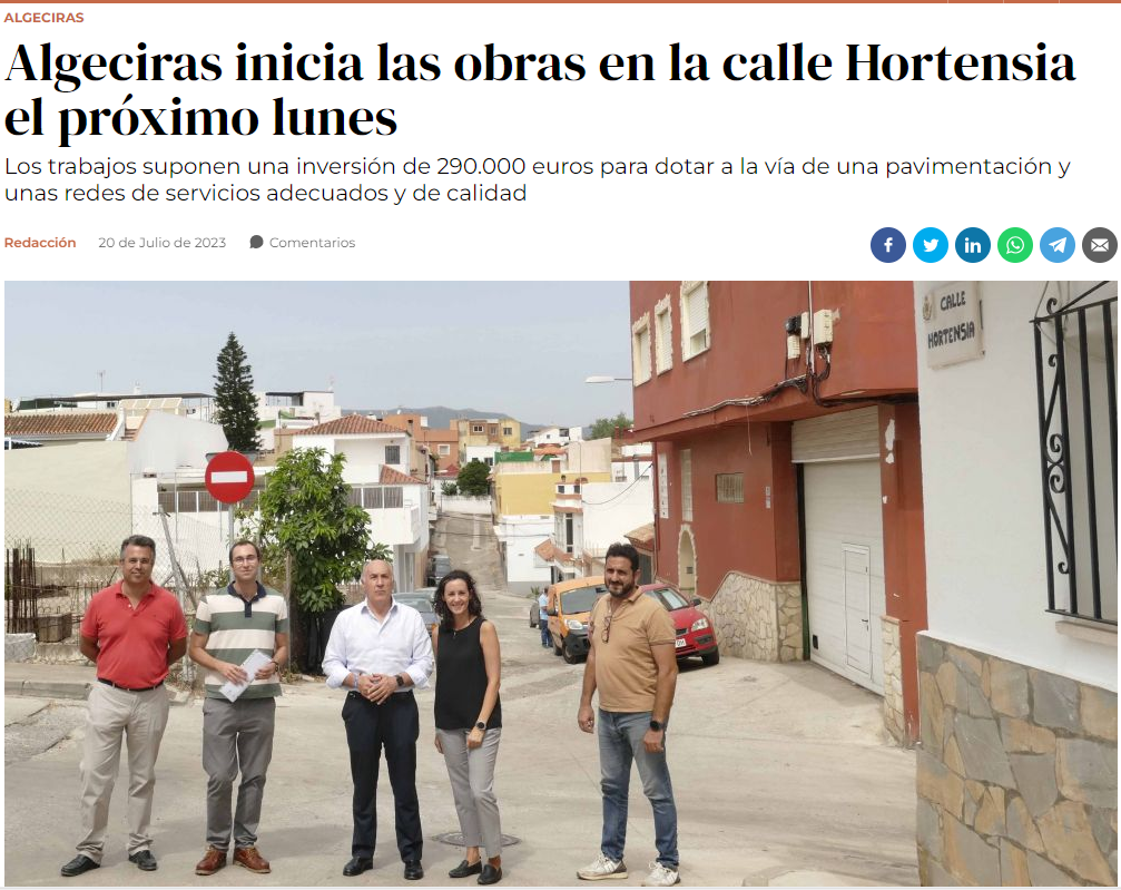 Obra en la Calle Hortensia de Algeciras