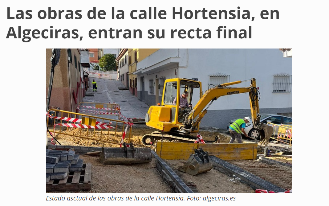 Recta final de la Obra en la Calle Hortensia de Algeciras